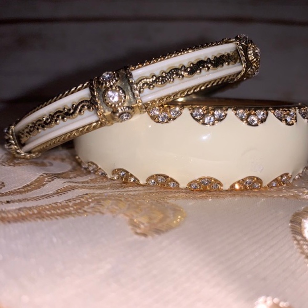 2 Golden Ivory coordinate bangle bracelets (2)